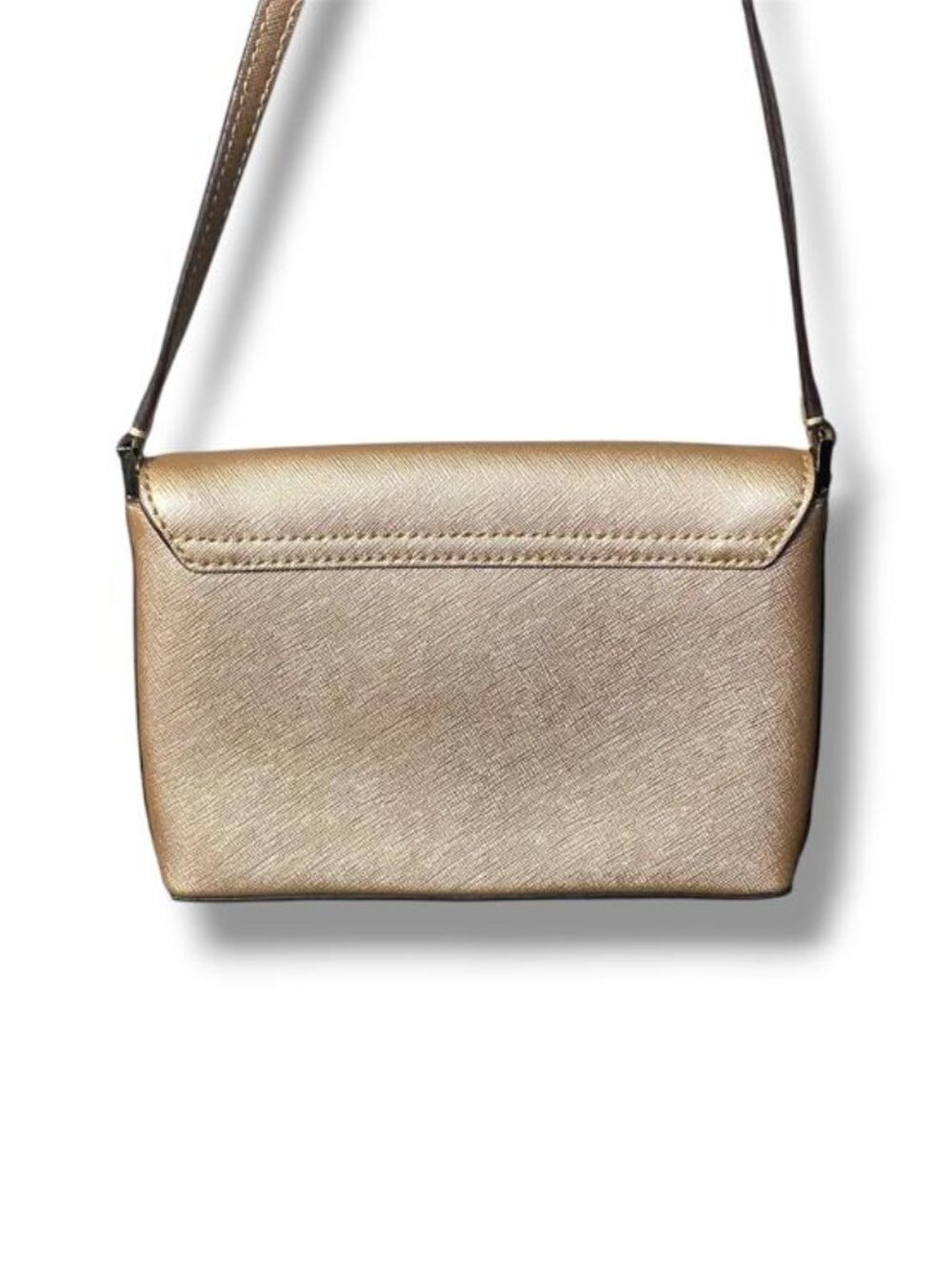 KATE SPADE - LEATHER ROSE GOLD METALLIC SHOULDER BAG TWIST LOCK - Picture 3 of 3